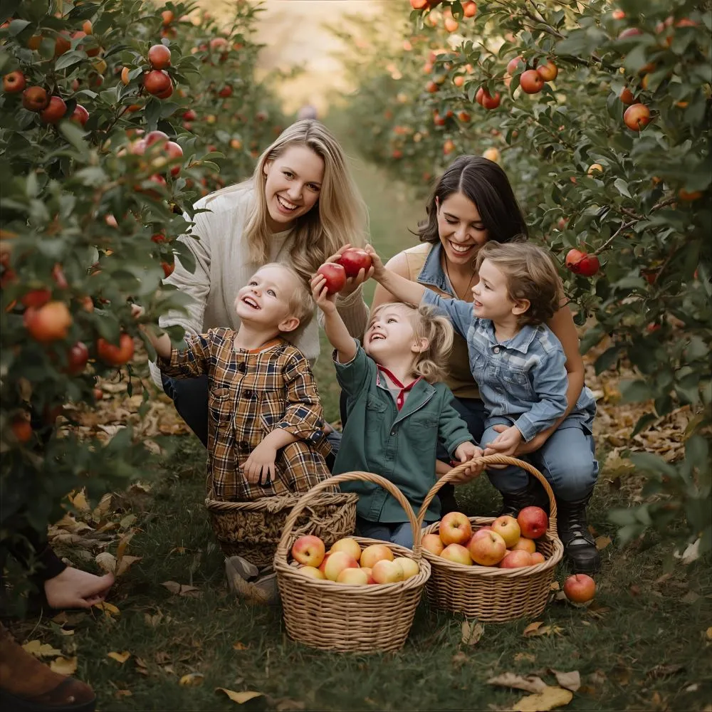 Family Apple Picking Captions