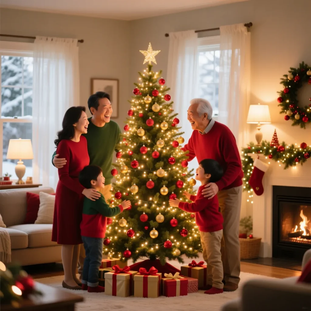 Family Christmas Lights Captions