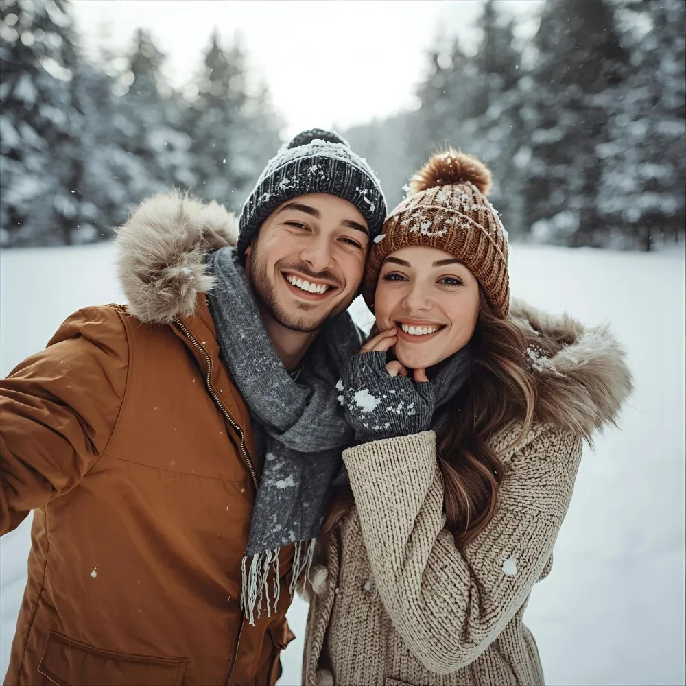 Funny Couple Winter Captions