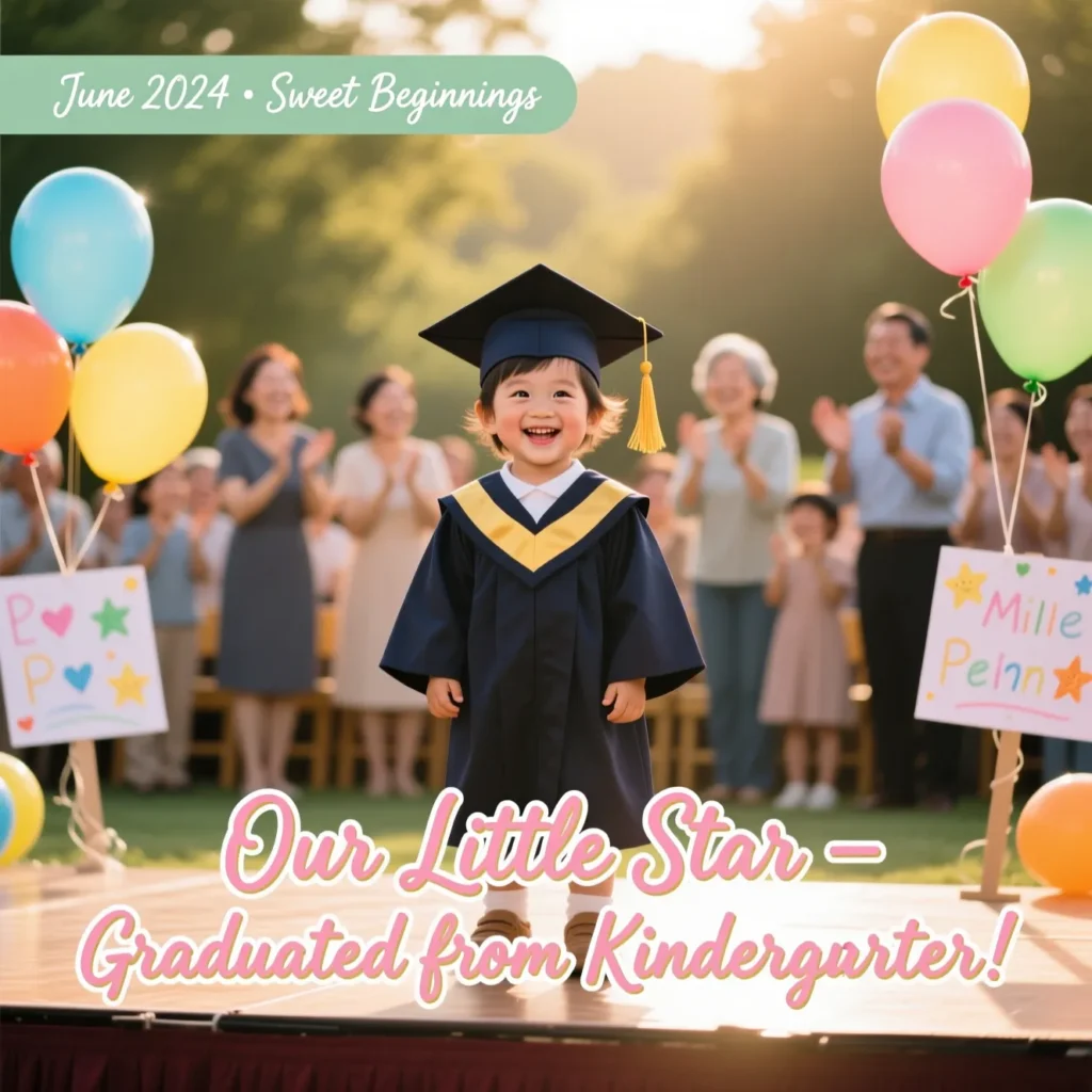Graduation & Milestone Kindergarten Captions